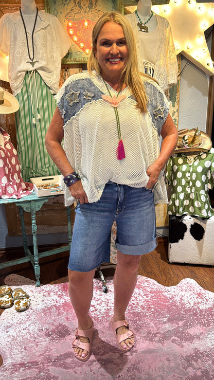 Risen Dark High Rise Bermuda Shorts