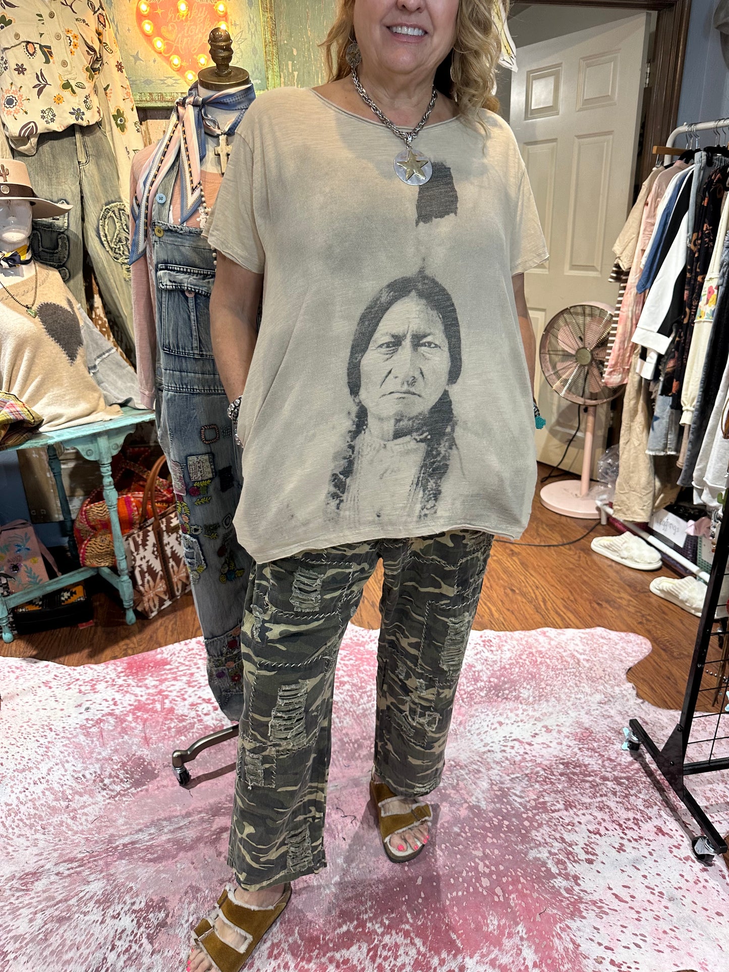 Blue Velvet Oatmeal Indian Tee