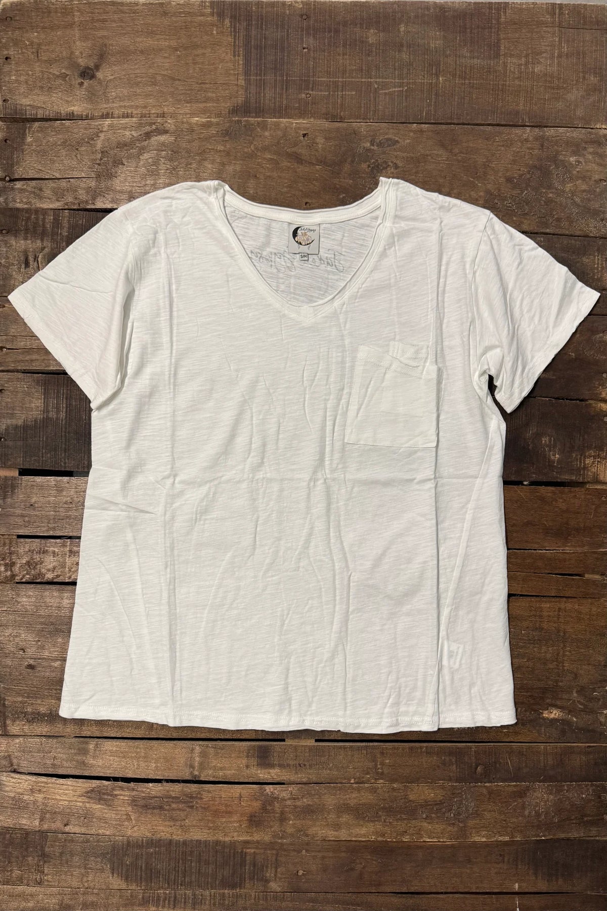 Jaded Gypsy Moon Dance V-Neck Tee - Parchment