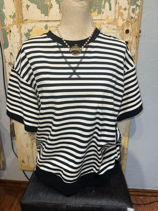 Black and White Stripe Top