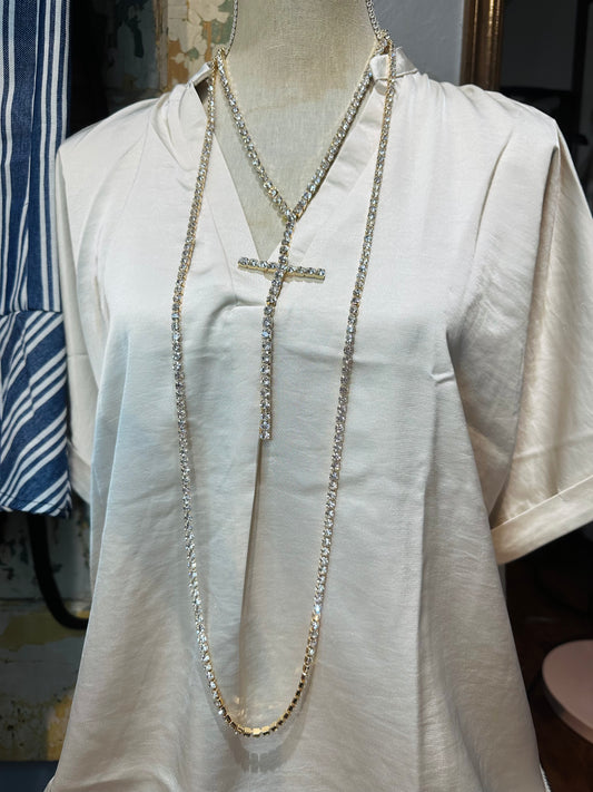 Gold Bling Cross & Layering Set