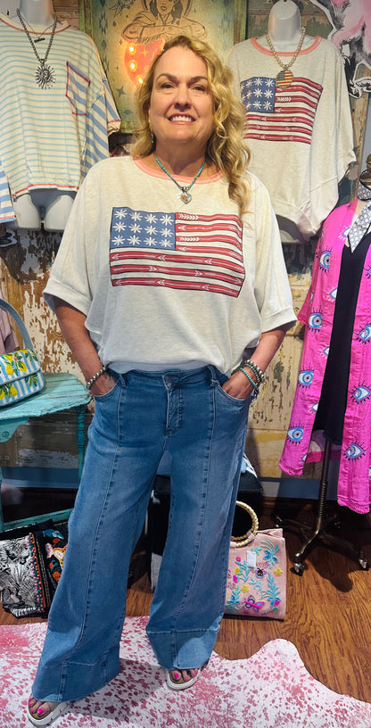 Oversized Arrow Flag Tee