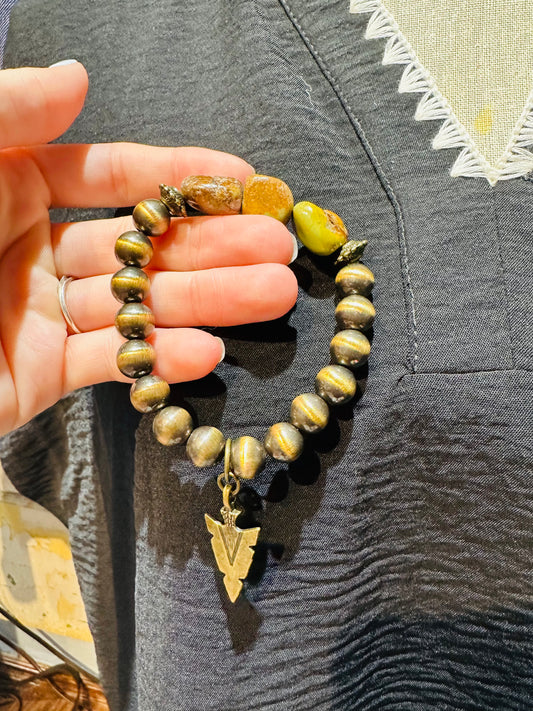 Sandra Ling Turquoise Arrowhead Bracelet