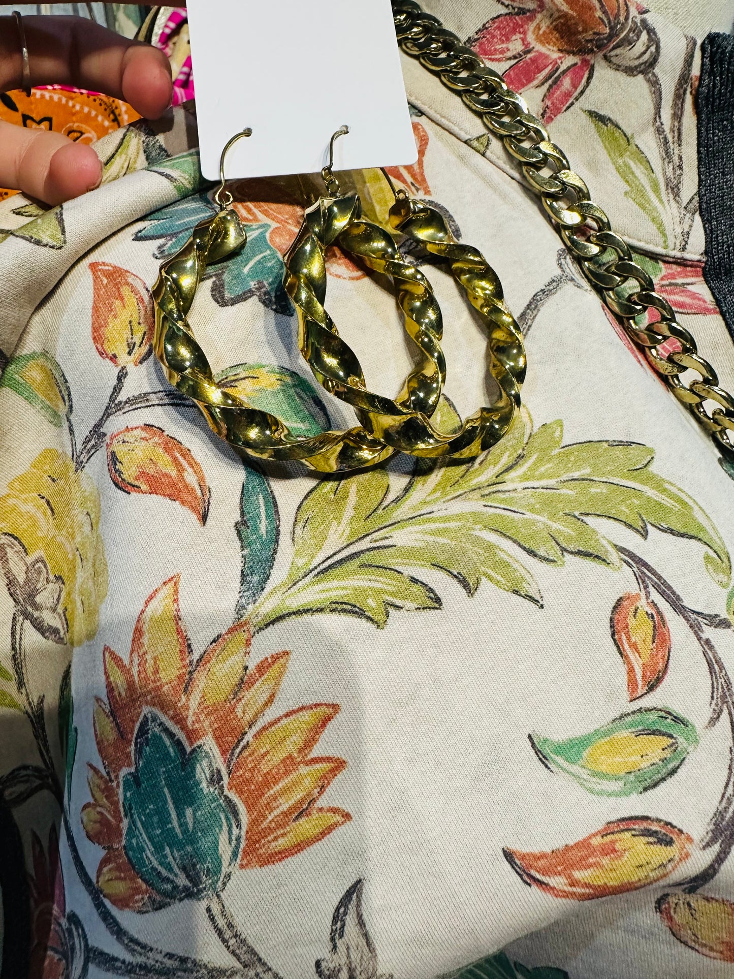 Gold Twisted Hoop Earrings