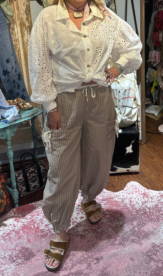 Striped Drawstring Joggers Coco