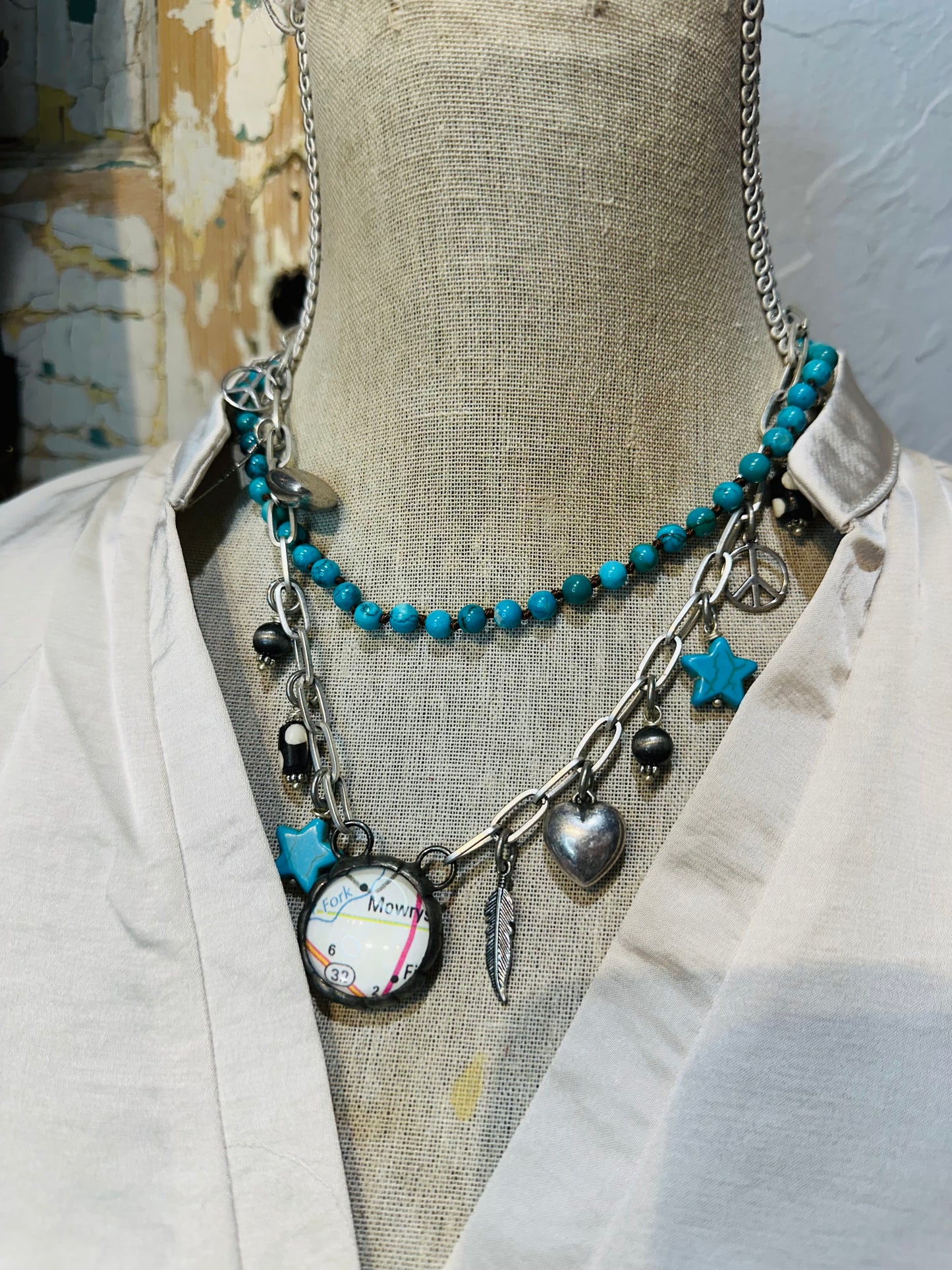 Art by Amy Map Charm Necklace
