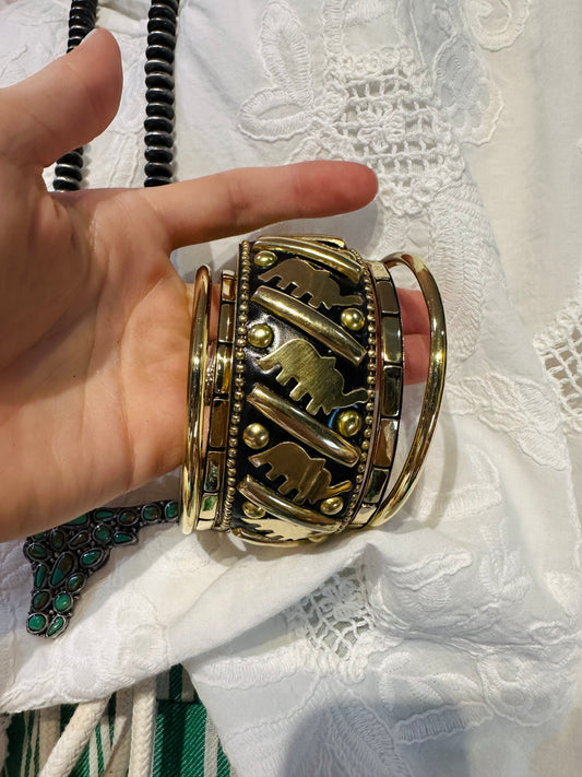 Inspired Gold Elephant Bangle Set