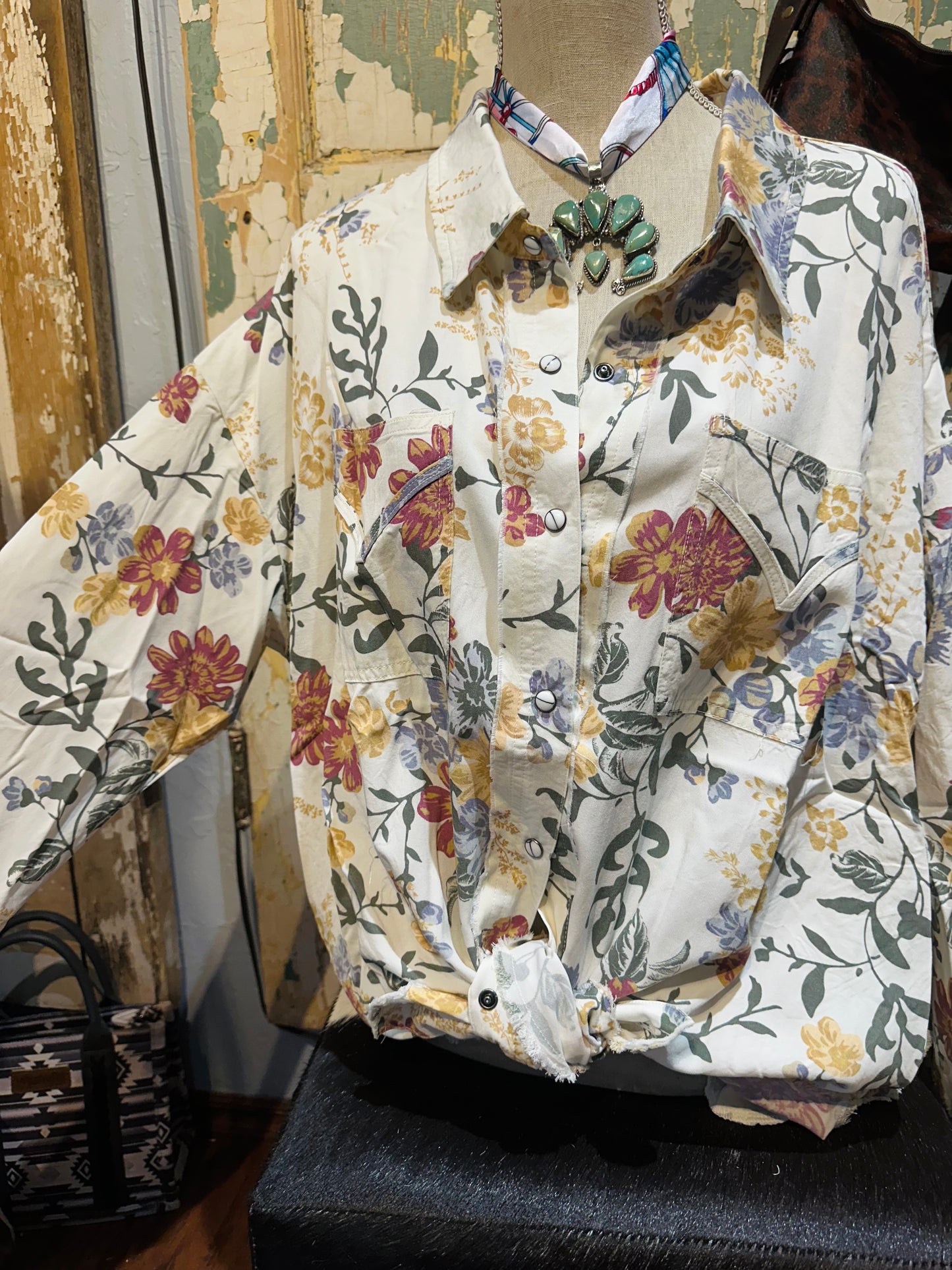 Oli & Hali Cream Button Down Top