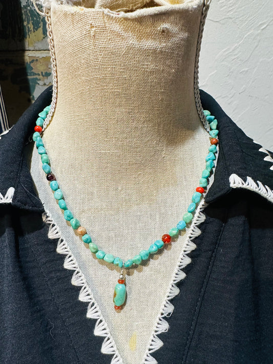 Navajo Turquoise Dangle Necklace