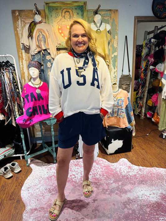 Navy Blue Knit Shorts