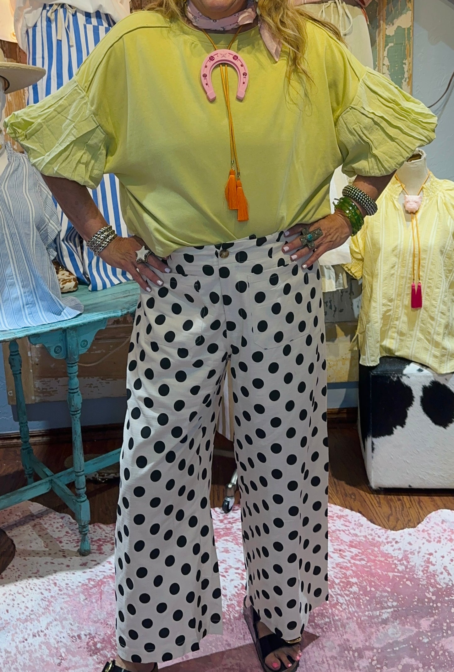 Black Polka Dot Pants