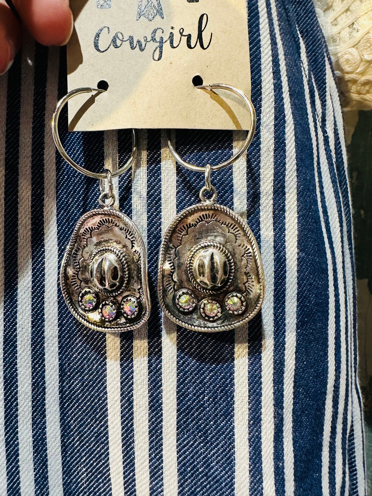 Cowboy Hat Small Hoop Earrings