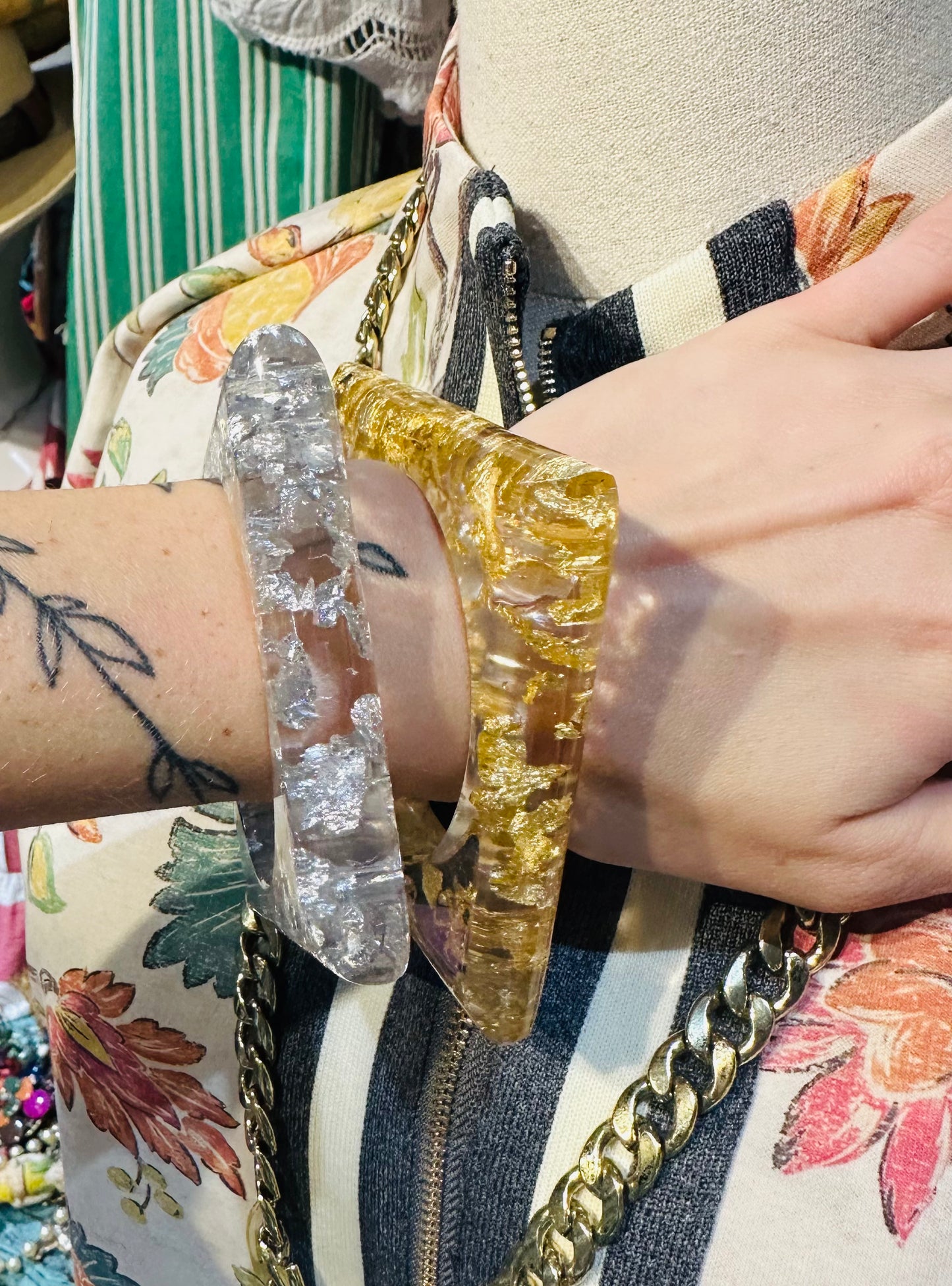 Resin Flake Square Bangles