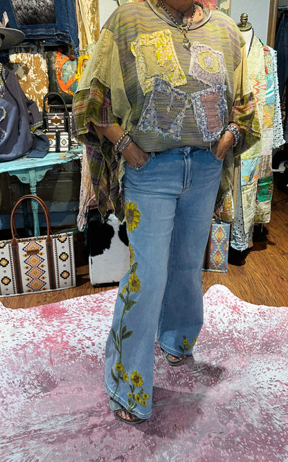 Oli & Hali Sunflower Embroidering Denim Jeans
