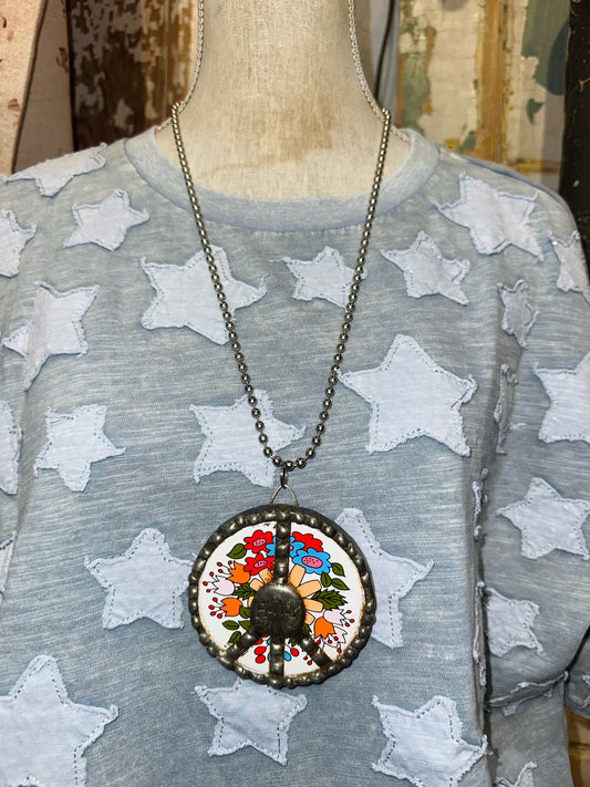 Vintage Mason Jar Lid I’m So Lucky Necklace