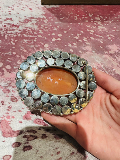 Druzy & Mother of Pearl Belt Buckle