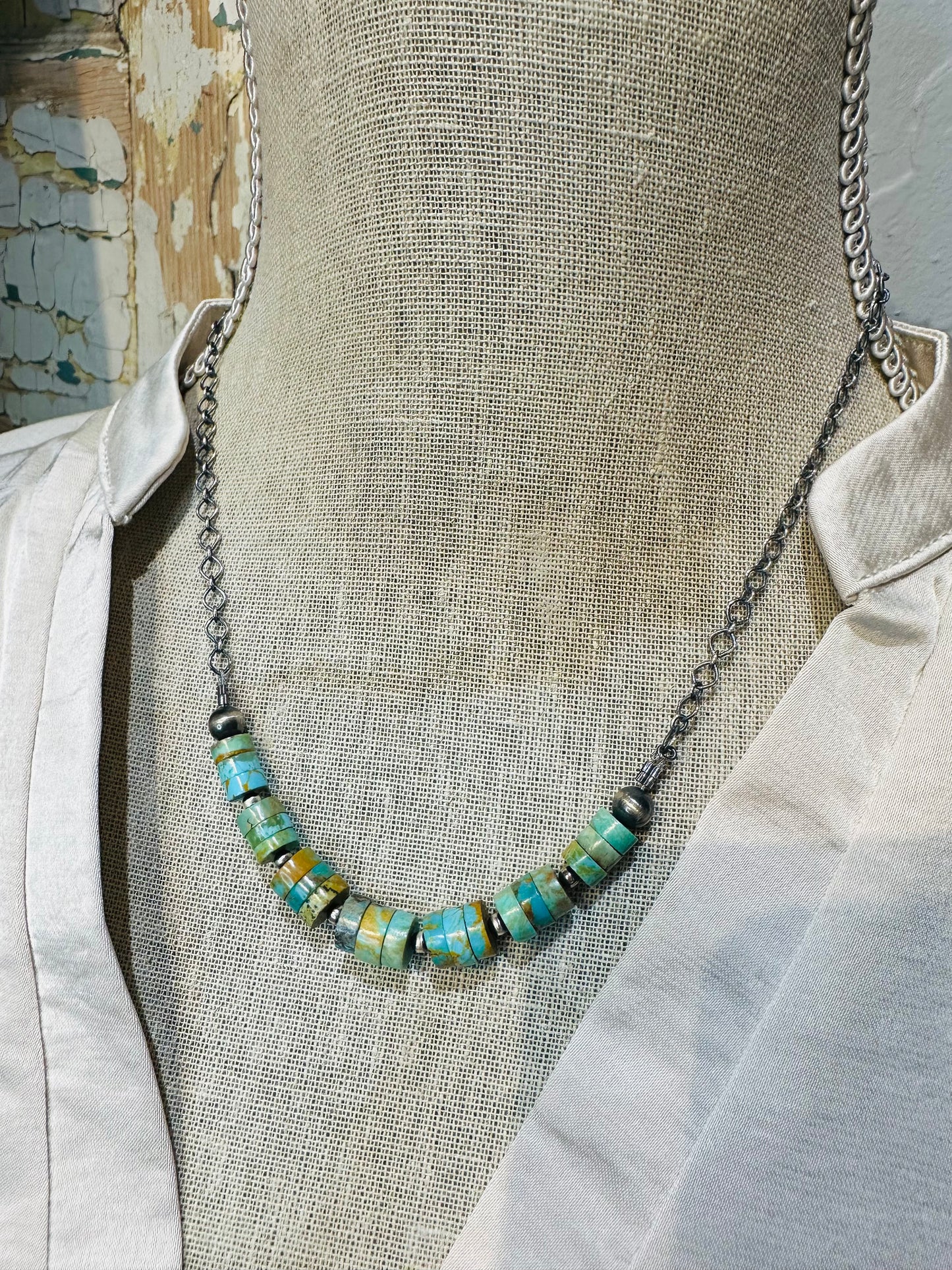 Navajo Turquoise & Silver Necklace