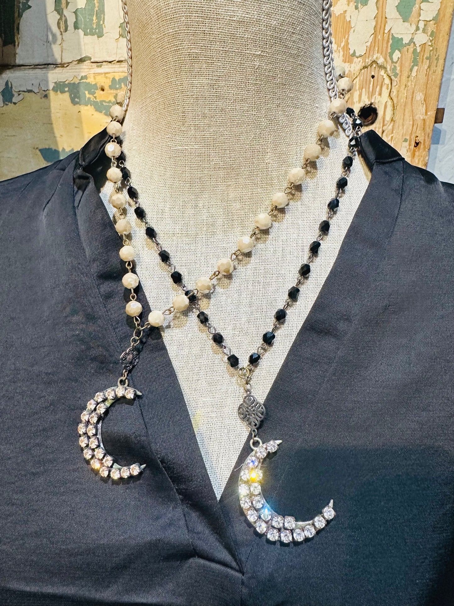 Crescent Moon Bling Necklaces
