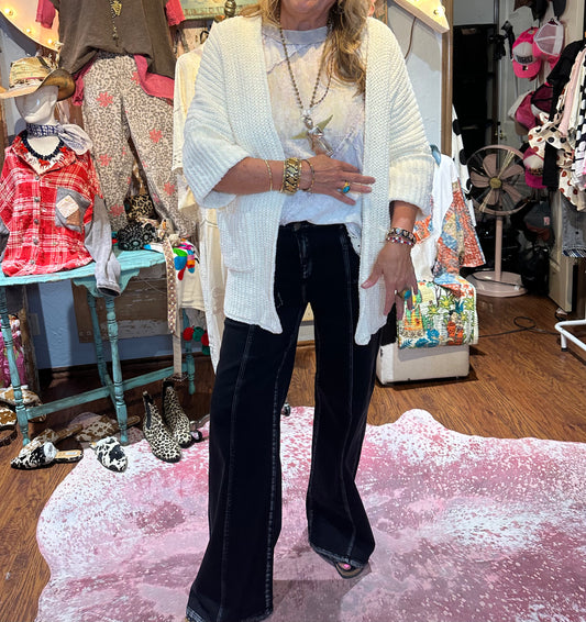 POL Cream Chunky Cardigan
