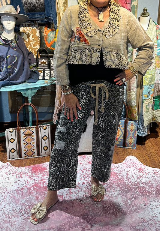 Oli & Hali Cheetah Print Drawstring Pants