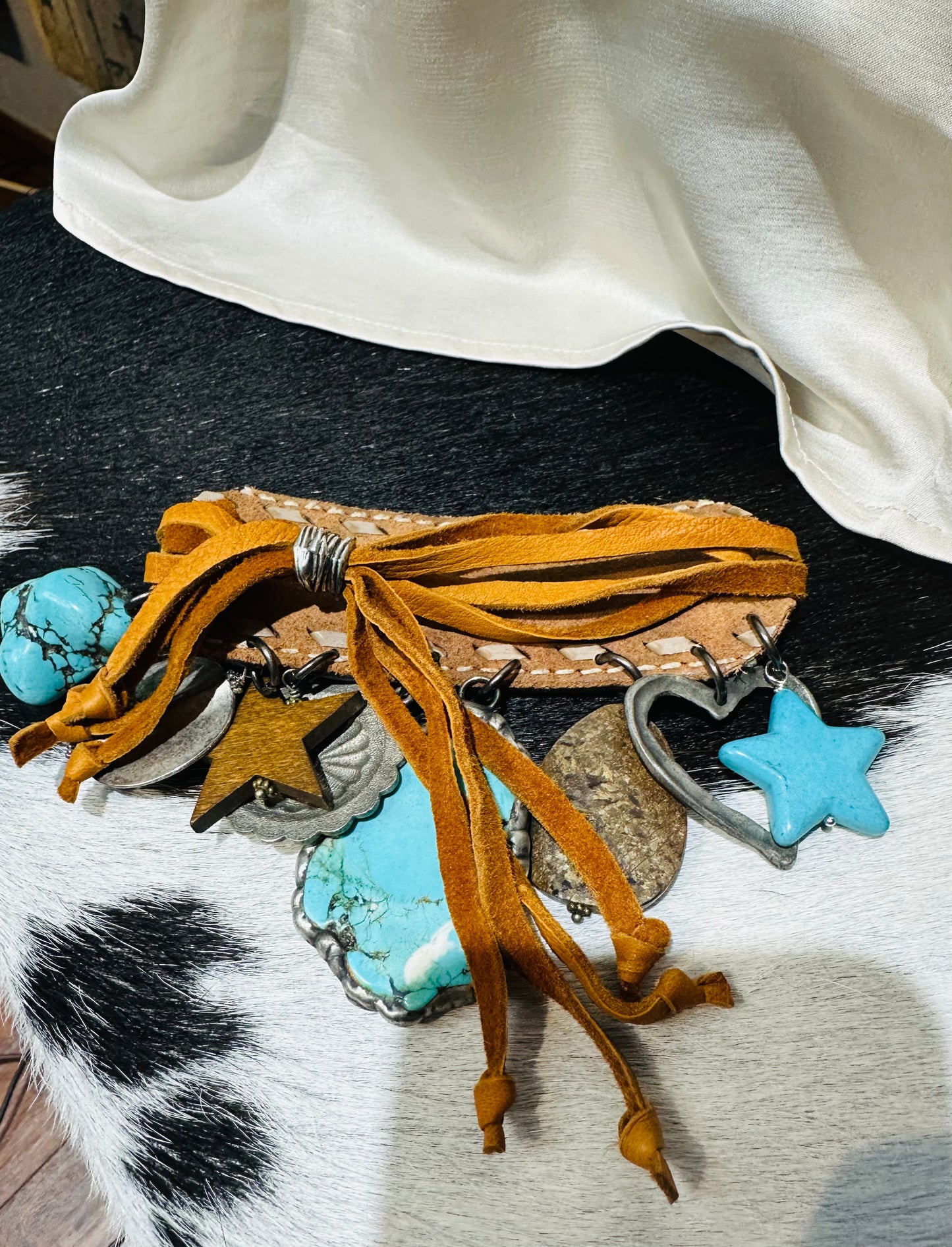Art by Amy Leather Charm Bracelet