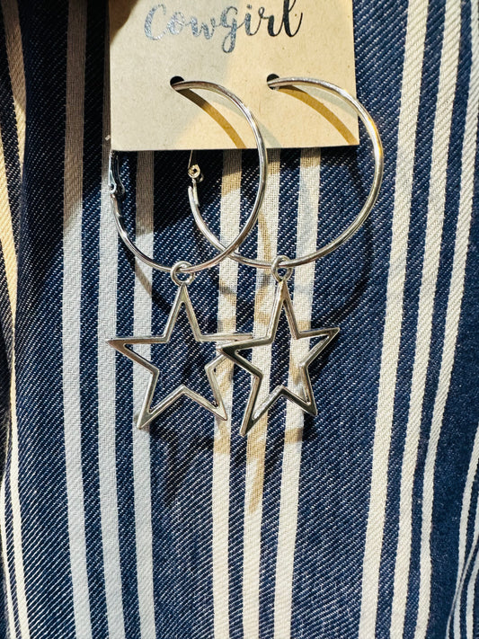 Star Hoop Earrings