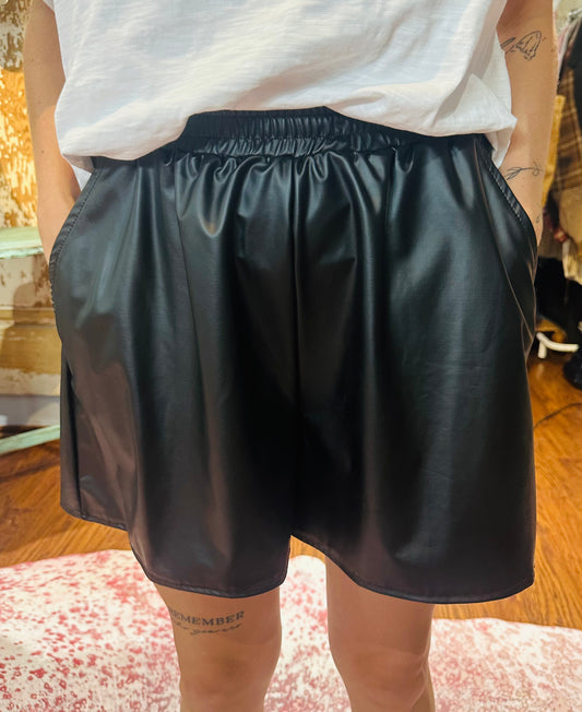 Vegan Leather Short with Pockets