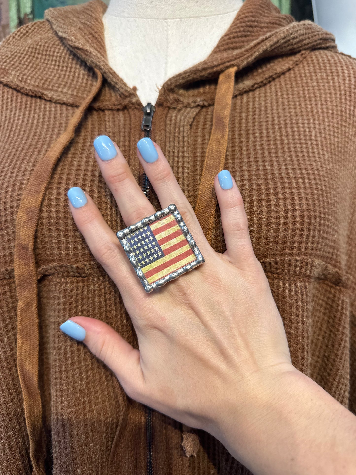 American Flag Stretchy Ring