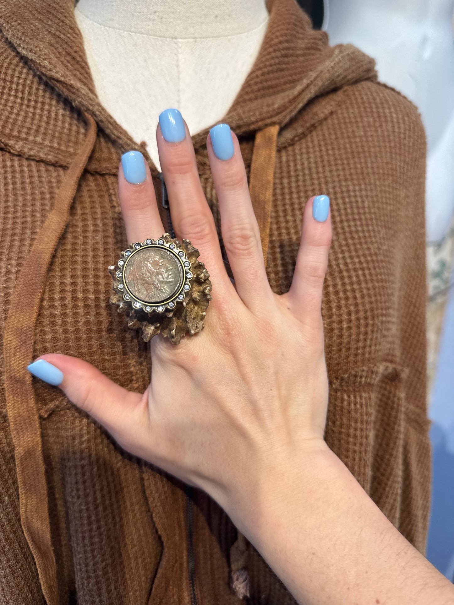 Sandra Ling Antler Shed Chief Coin Ring