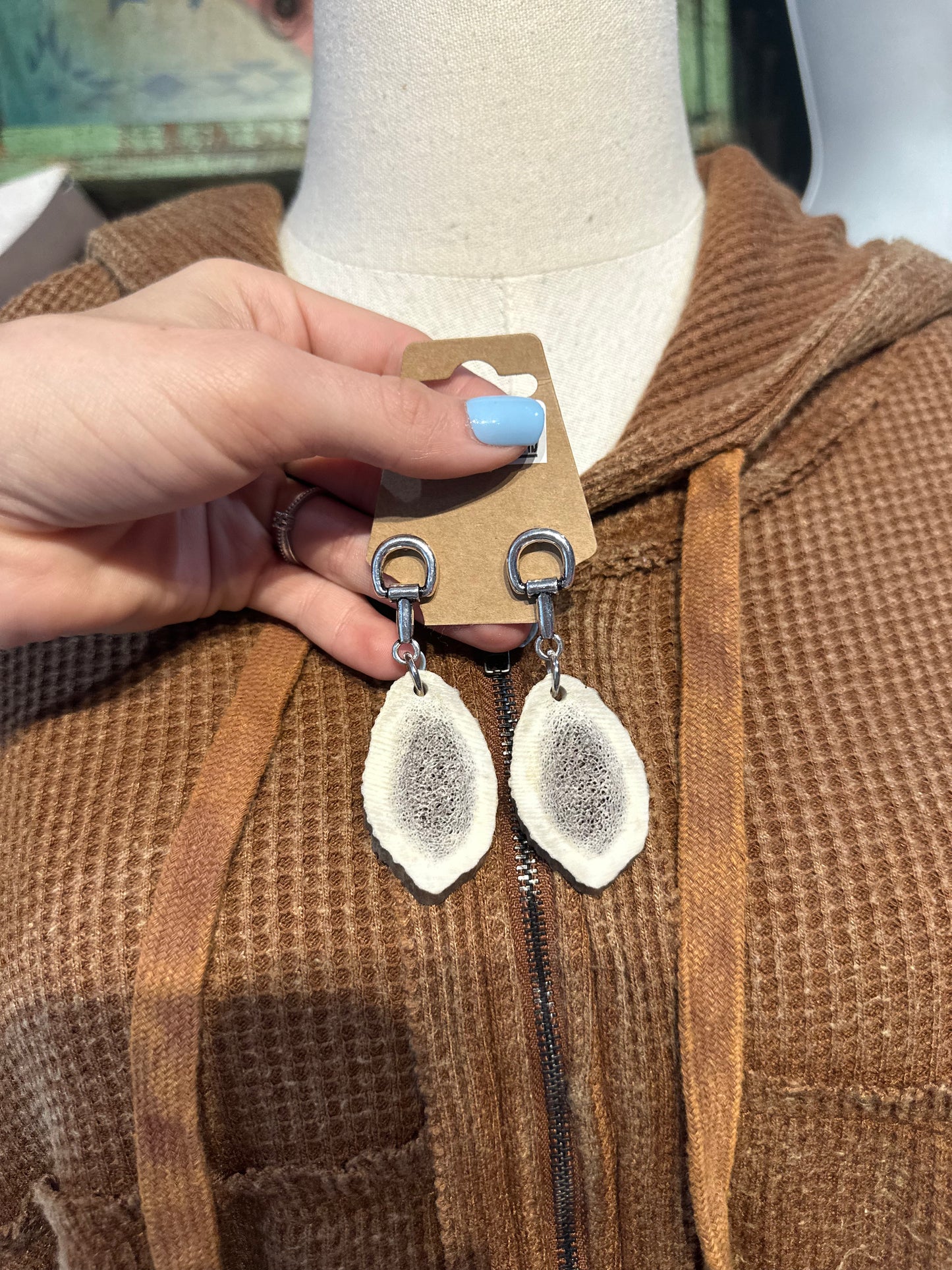 Sandra Ling Antler Shed & Horsebit Earrings