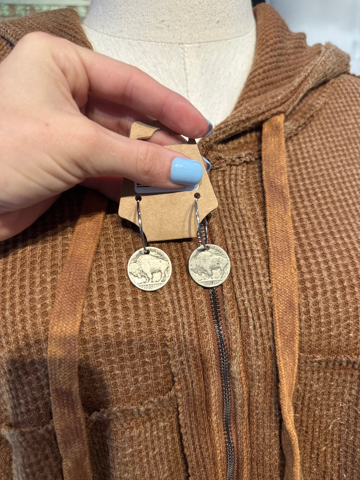 Sandra Ling Buffalo Coin Earrings