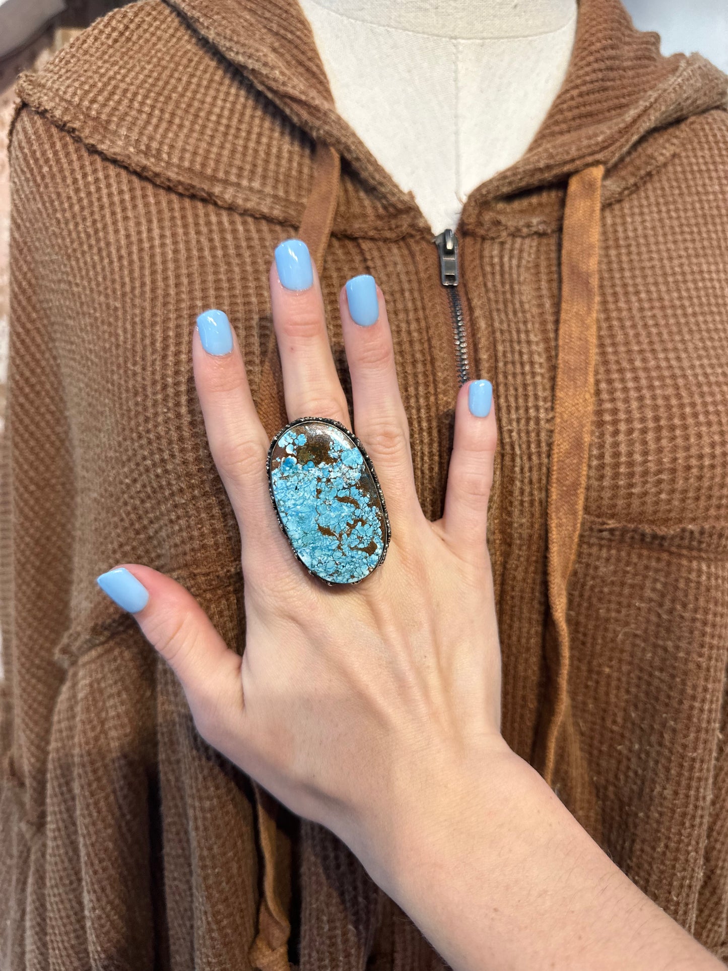 German Silver Turquoise Ring