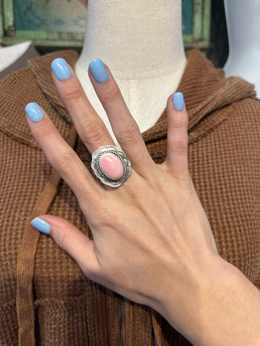 Navajo Pink Conch Ring