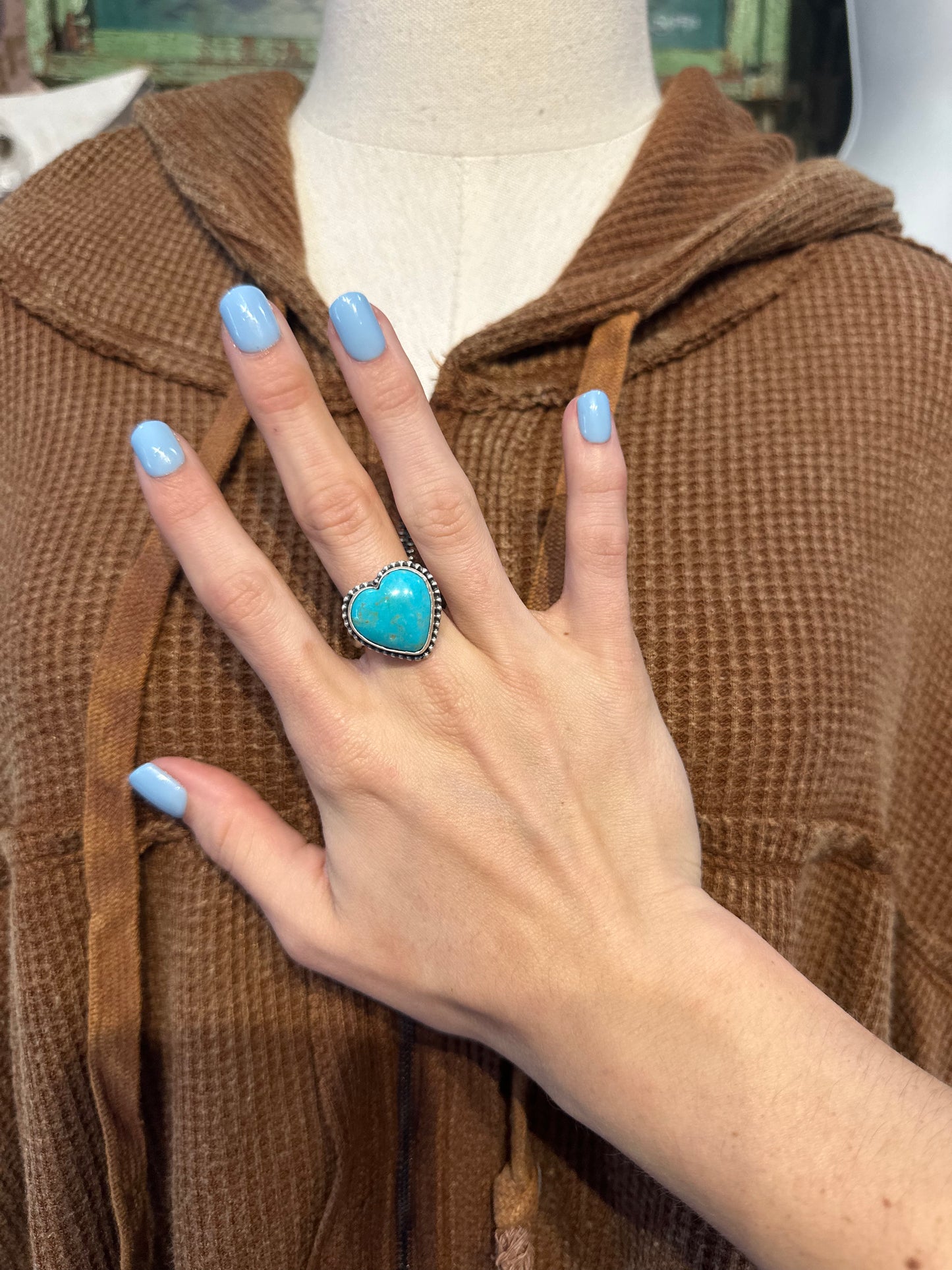 Navajo Turquoise Heart Ring