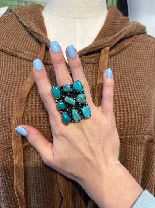Tibetan Silver & Turquoise Ring