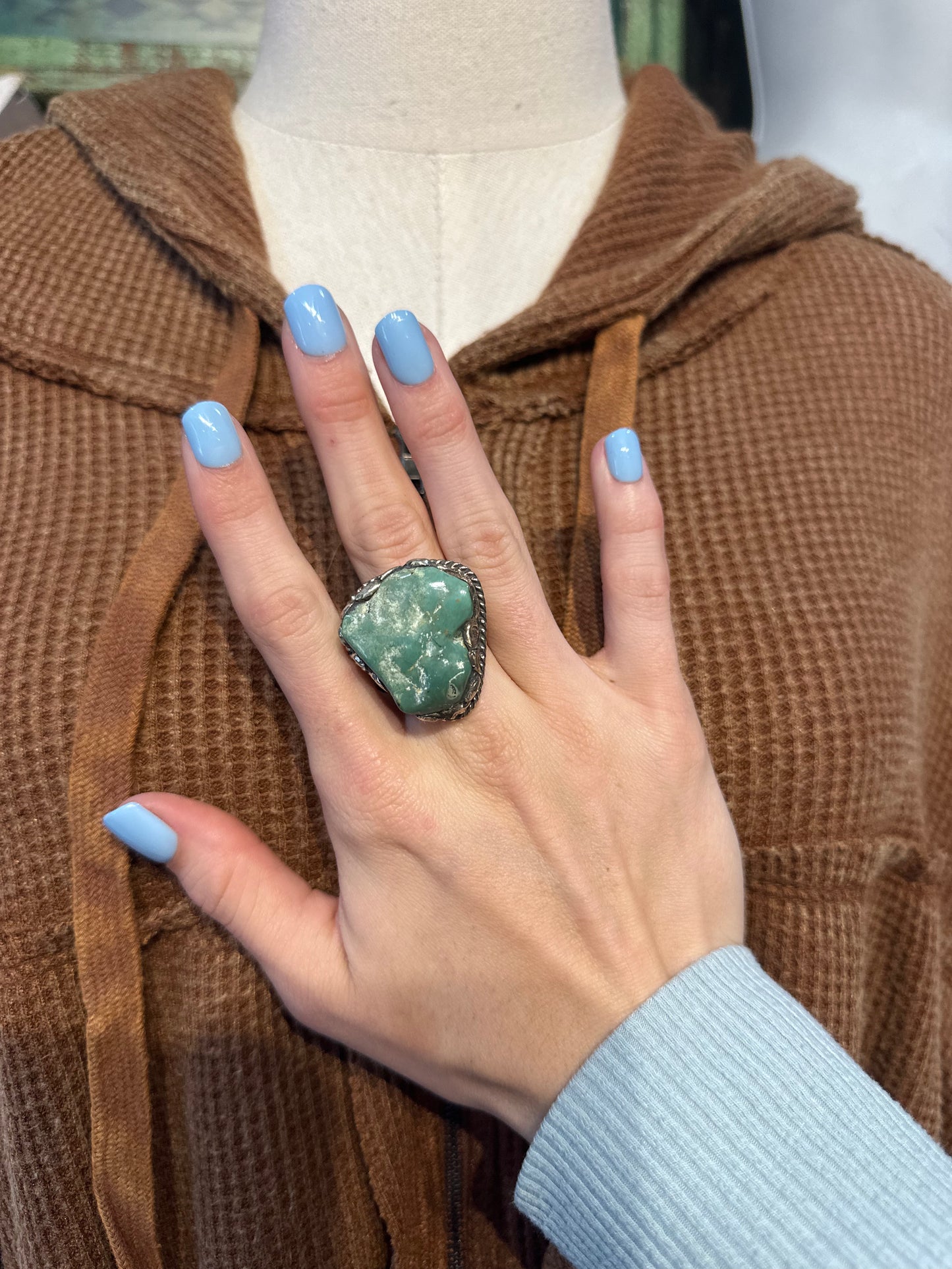 Tibetan Turquoise Chunk Ring