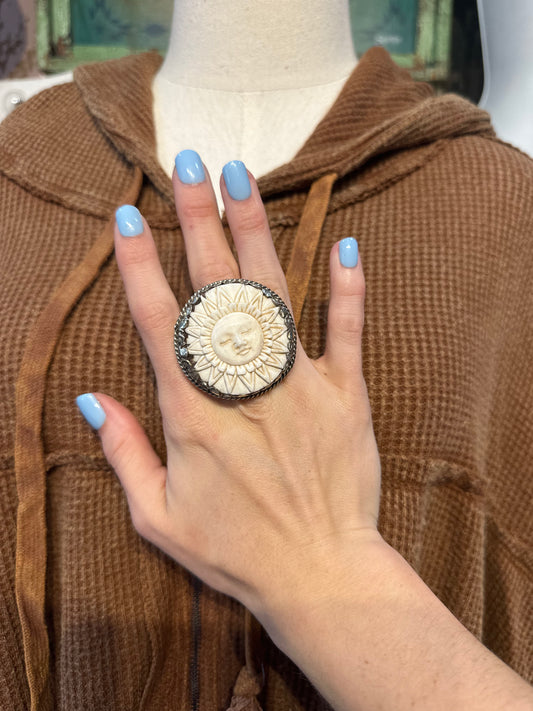 Tibetan Bone Sun Ring