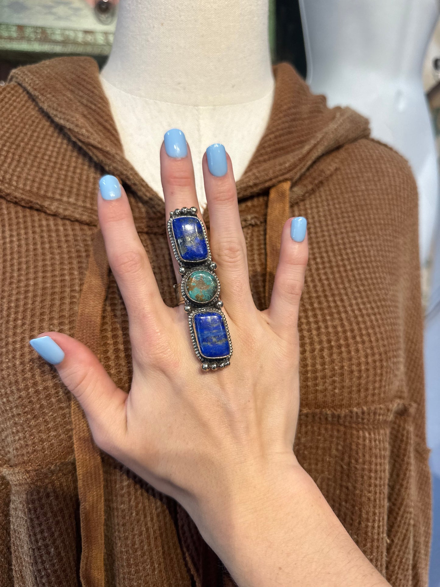 Tibetan Turquoise & Lapis Ring