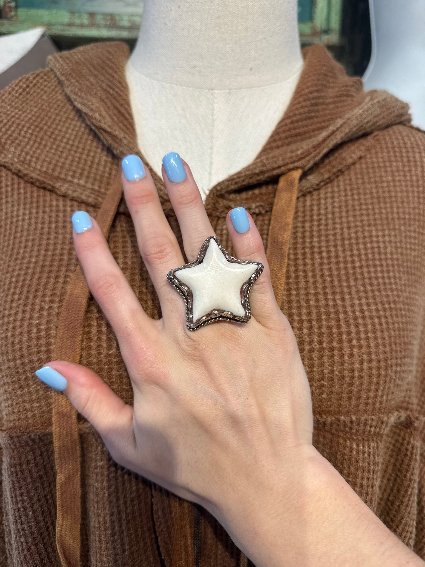 Tibetan Bone Star Ring
