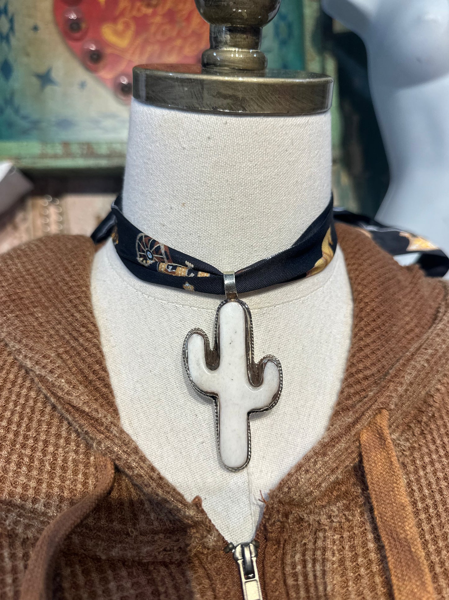 Tibetan Bone Cactus Pendant