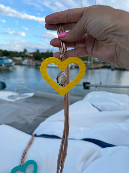 Copper Silky Soft Plastic Heart Shell Necklace