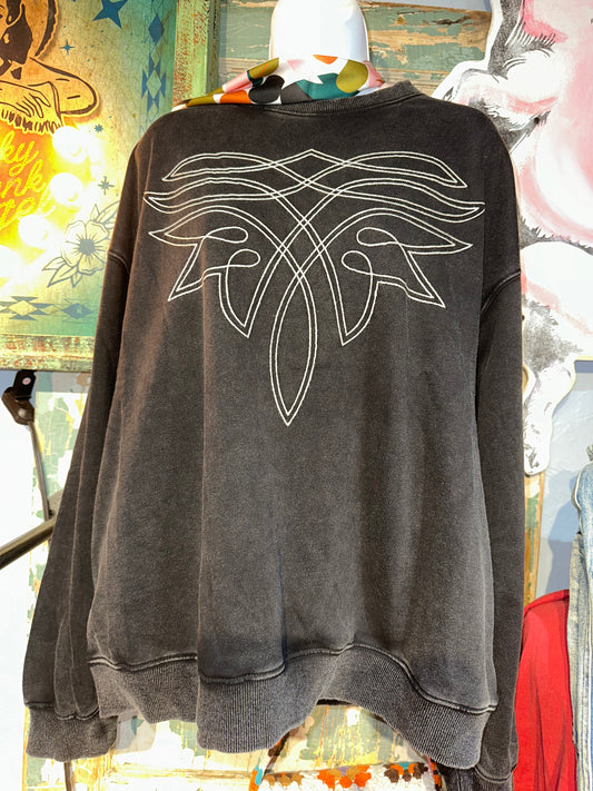 Blue Velvet Black Boot Print Sweatshirt