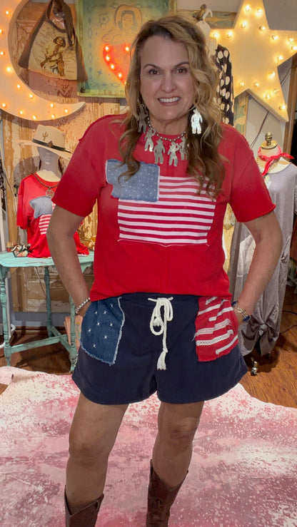 Navy Flag Shorts