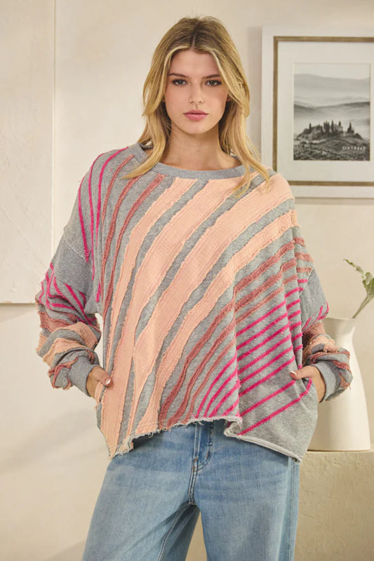 Oli & Hali Striped Love Pullover