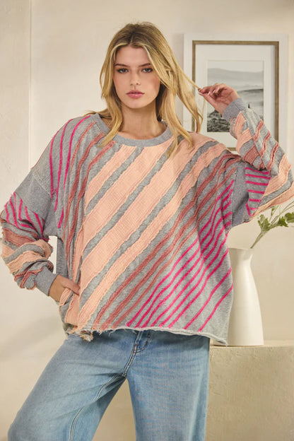Oli & Hali Striped Love Pullover