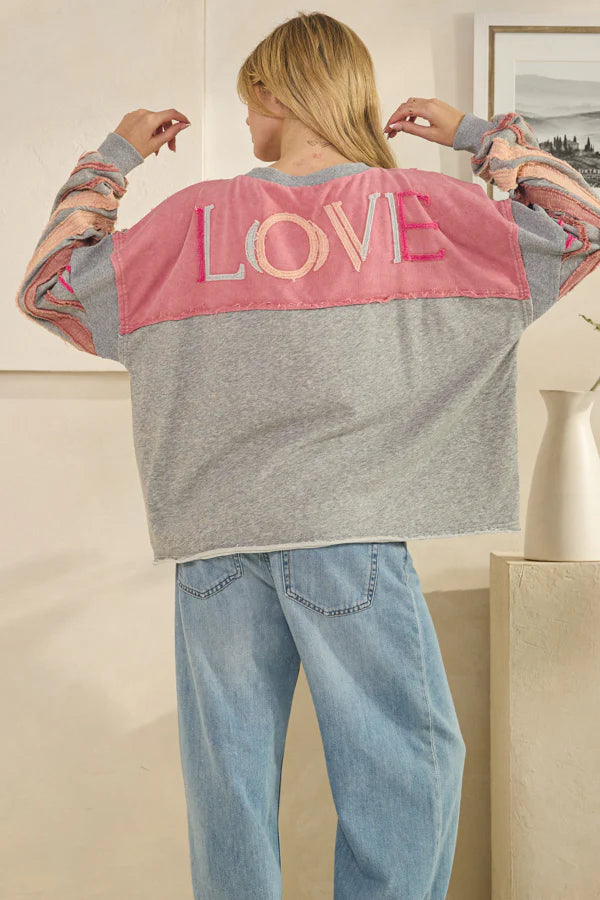 Oli & Hali Striped Love Pullover