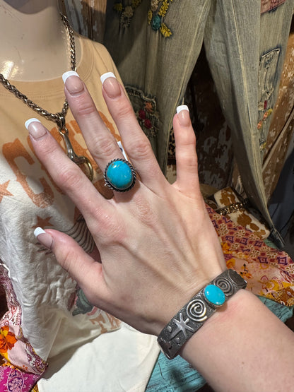 Zuni Ted Vacit Kingman Ring Size 8