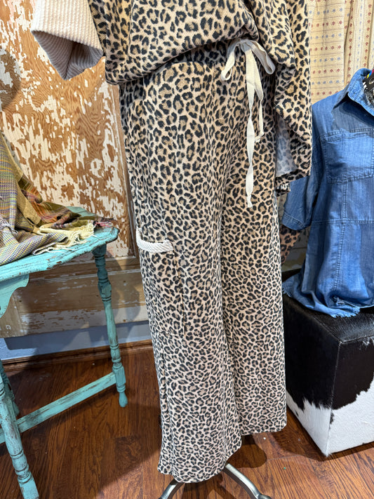 Leopard and Taupe Cargo Pants
