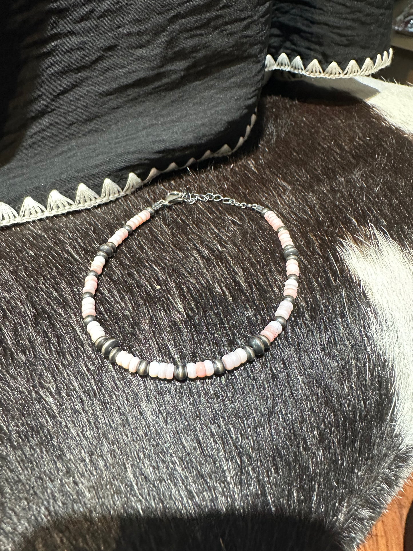 Navajo Pink Conch Ankle Bracelet