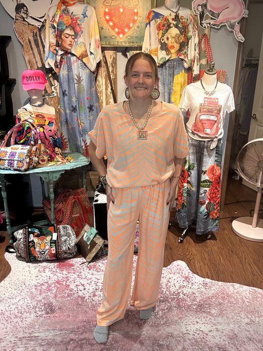 Orange Zebra Top